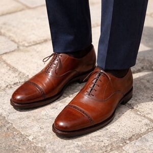 Tricker’s of Jermyn Street Regent Leather Toe Cap Oxfords Made in England